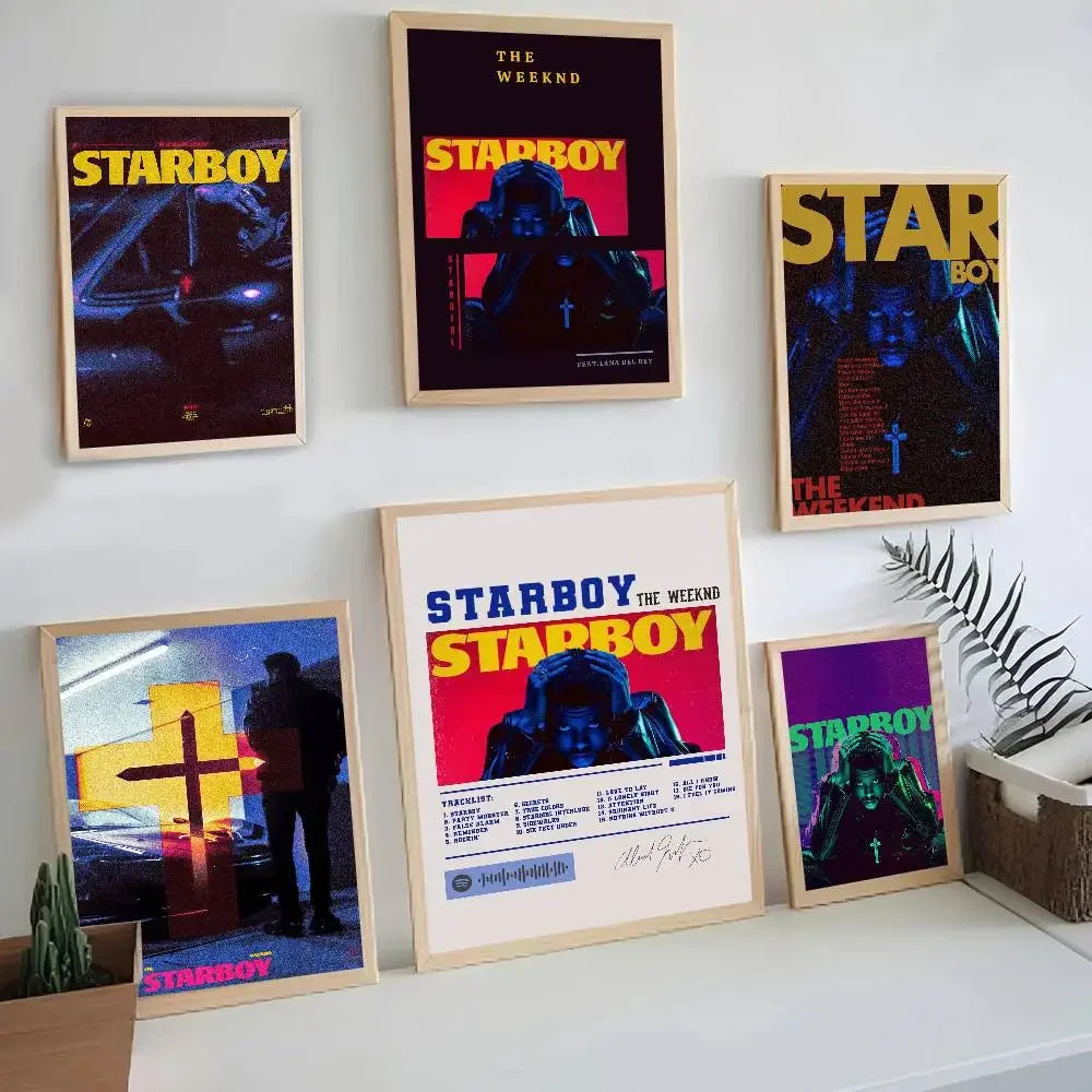 The Weeknd Starboy Self-Adhesive Wall Poster | Bar Room Decor Wall Art Poster Axl