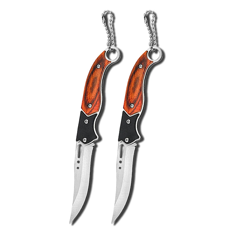 Stainless Steel Folding Pocket Knife – EDC Utility Keychain Folding Pocket Knife Axl 2pcs A
