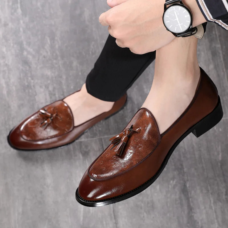 Men's Tassel Loafers – Slip-On Faux Suede Dress Shoes Men's Dress Loafers Axl