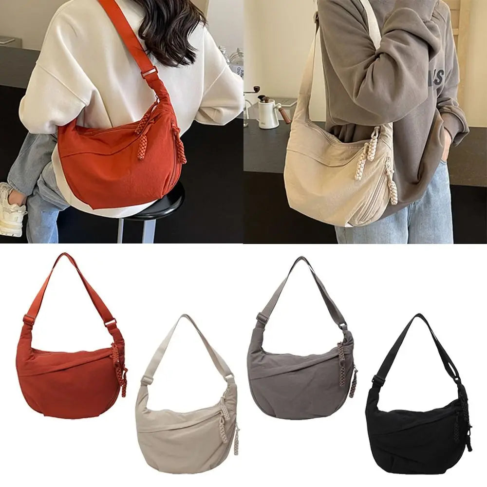 Large Canvas Crossbody Bag – Lightweight Dumpling Shoulder Bag Canvas Crossbody Bag Axl