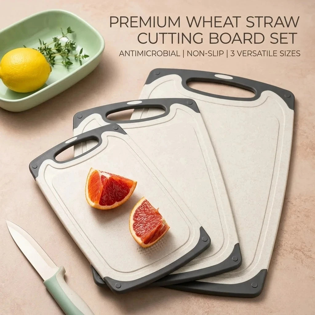 PLYS Non-Slip Cutting Board with Juice Groove | BPA-Free PP Kitchen Cutting Board Axl