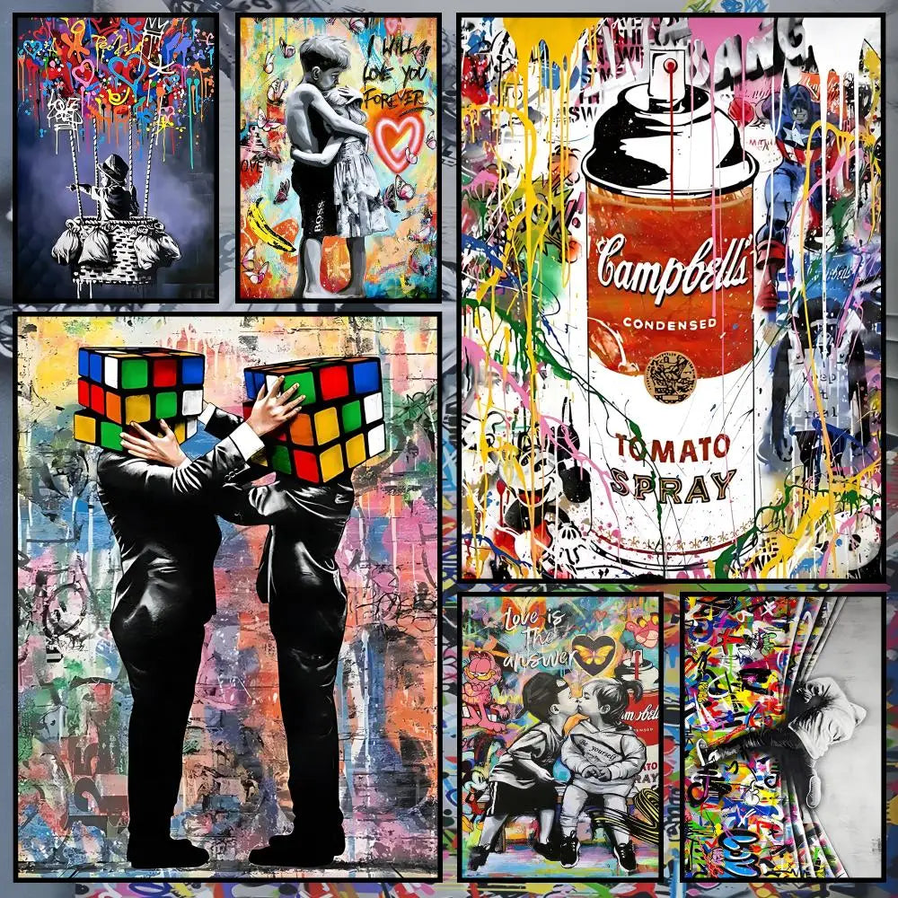 Banksy-Style Peel & Stick Wall Poster – Waterproof PVC HD Art Peel & Stick Poster Axl