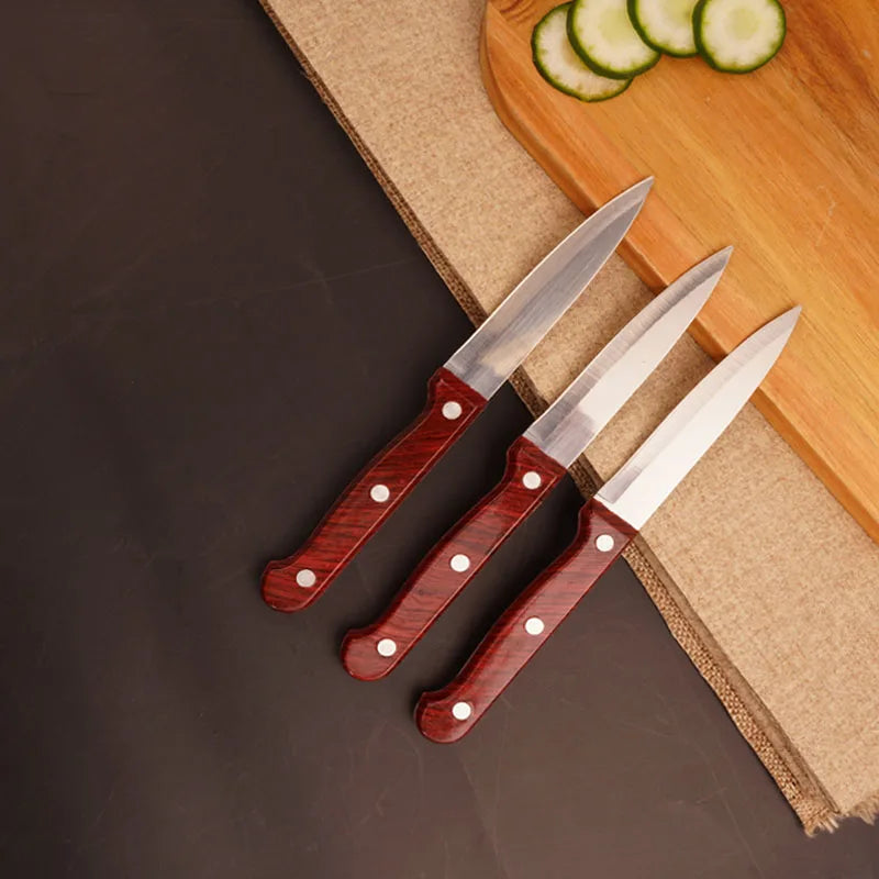 Stainless Steel Paring Knife & Peeler – Wood-Grain Handle Paring Knife Axl