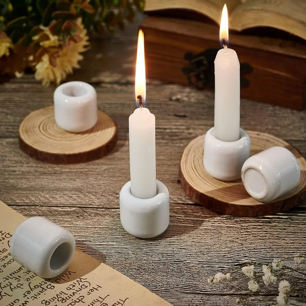 5-Pack White Porcelain Mini Candle Holders – Ritual & Decor Mini Candle Holders Axl