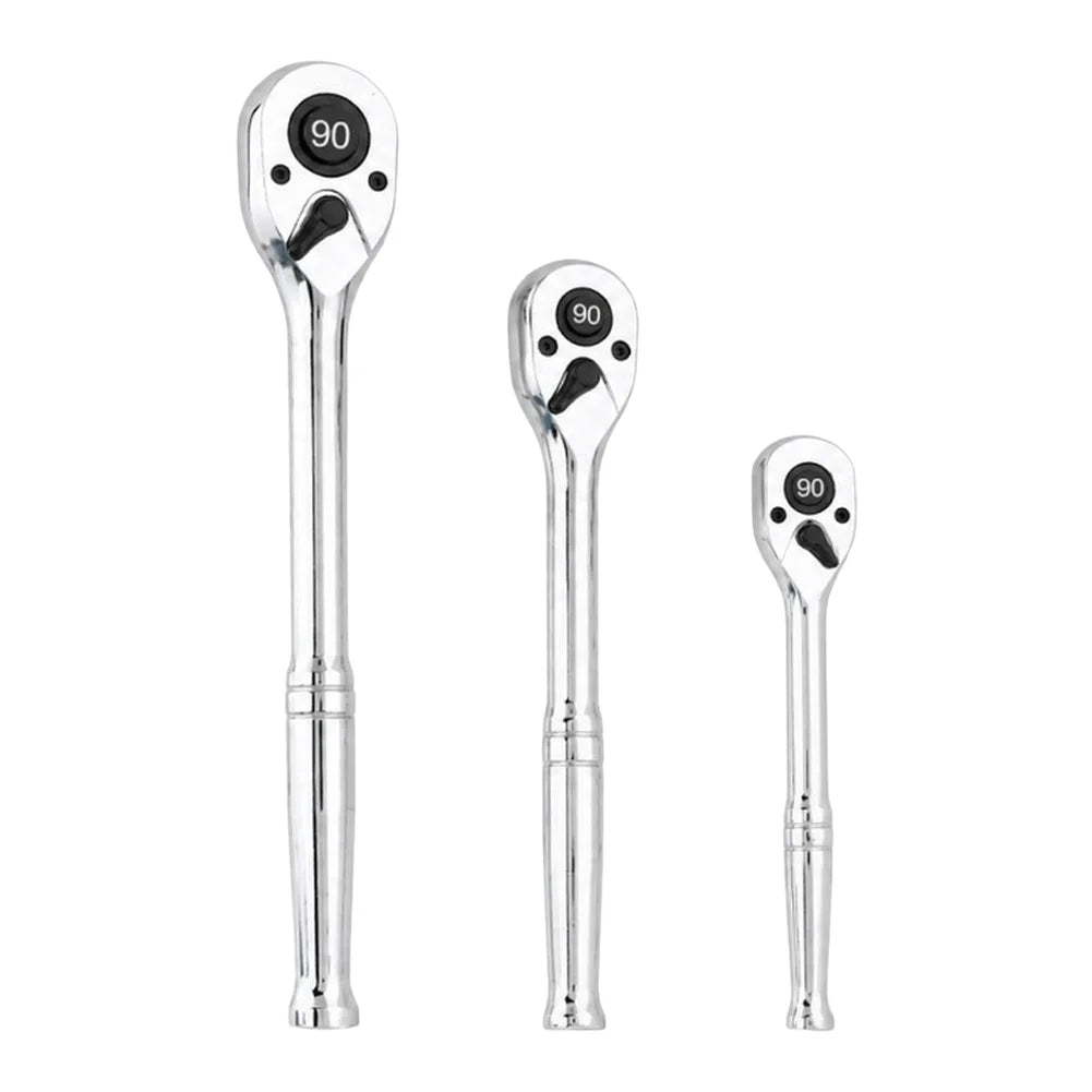 3-Pc 90-Tooth Ratchet Wrench Set – 1/2", 3/8" & 1/4" Drive Ratchet Wrench Set Axl