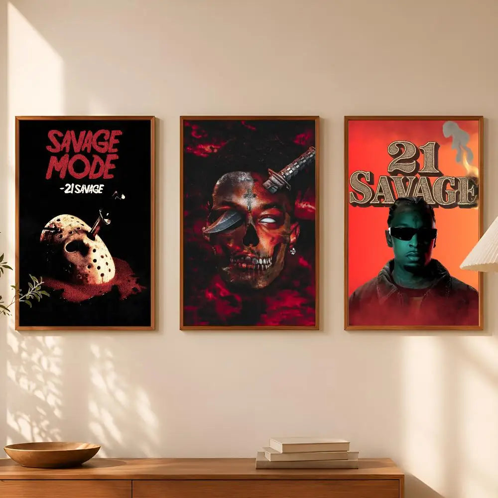 21 Savage Music Poster – Self-Stick HD Waterproof Wall Art Music Wall Poster Axl