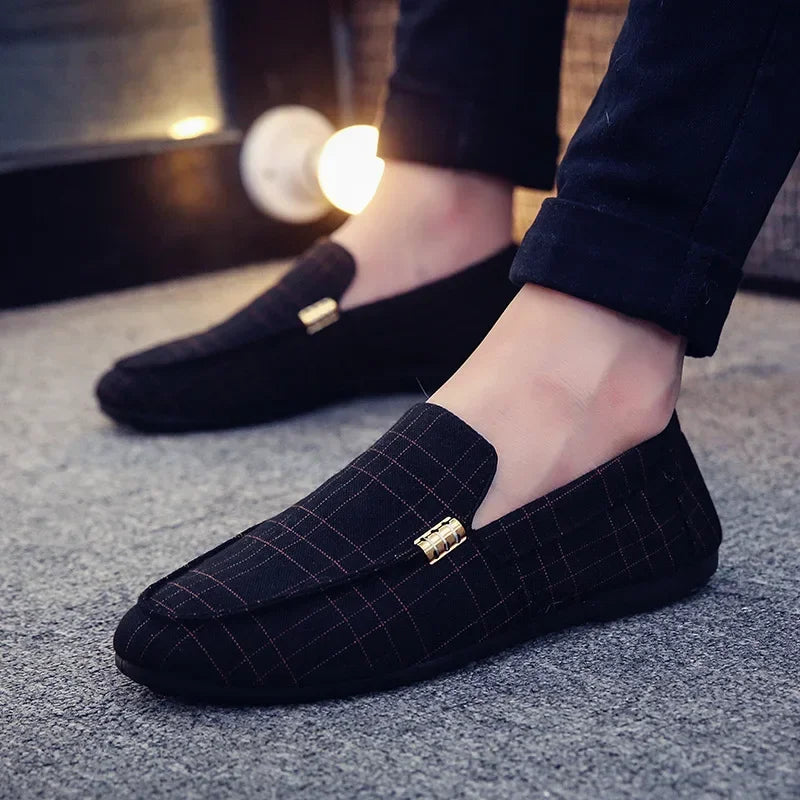 Men's Slip-On Loafers – Breathable Soft Moccasin Casual Shoes Men's Loafers Axl A11 black 38