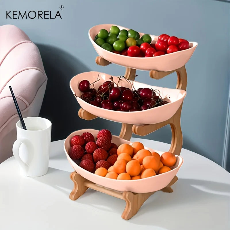 2/3 Layer Tiered Fruit Plate – Modern Plastic Snack & Candy Dish Tiered Serving Dish Axl