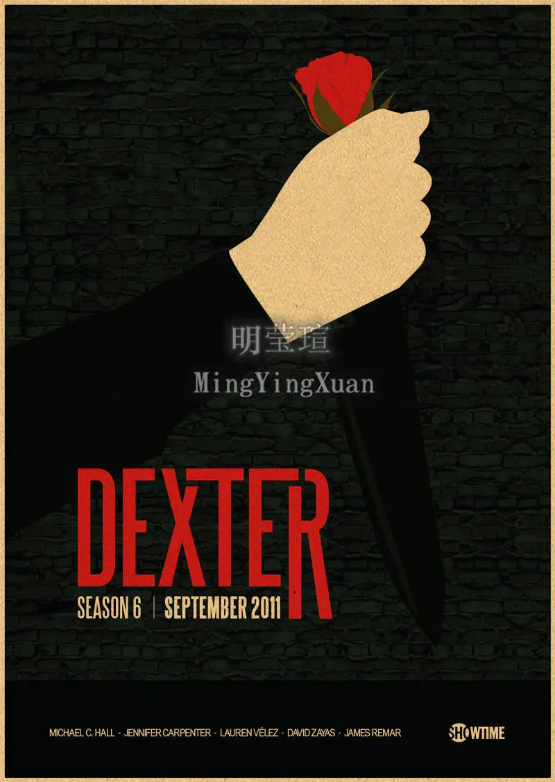 Dexter Vintage TV Poster – Kraft Paper Wall Art Print Wall Art Poster Axl 25 42x30cm