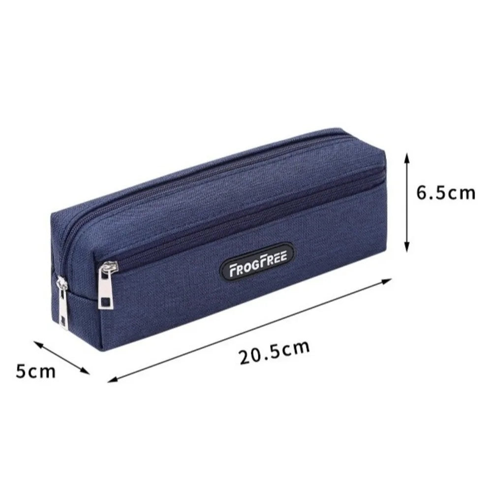 Canvas Pencil Case with Zipper – Solid Color Pen Storage Bag Canvas Pencil Case Axl