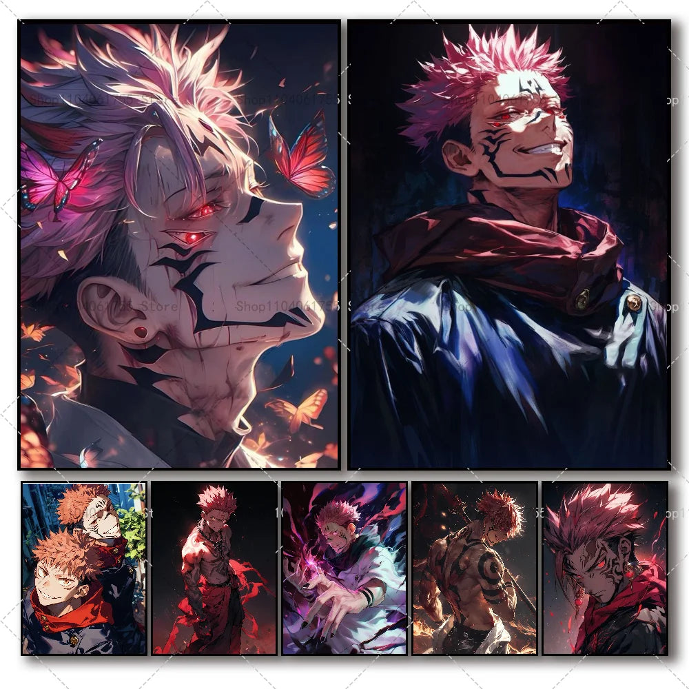 Jujutsu Kaisen Sukuna Anime Poster – Waterproof Wall Sticker Anime Wall Poster Axl