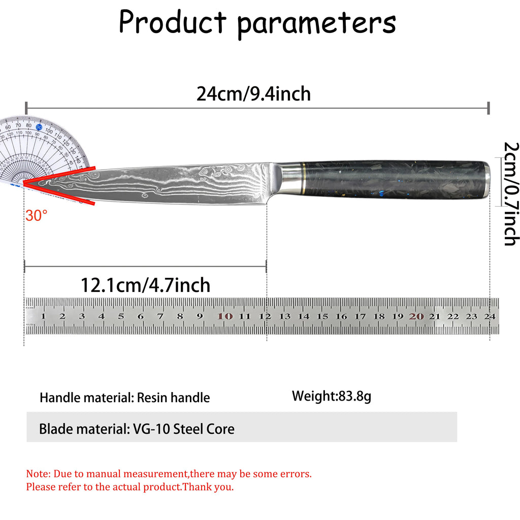 67-Layer Damascus Steel Kitchen Knife – Utility & Slicing Damascus Kitchen Knife Axl