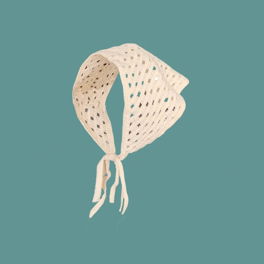Women's Crochet Triangle Headband – Floral Beach Turban Crochet Headband Axl Style 9