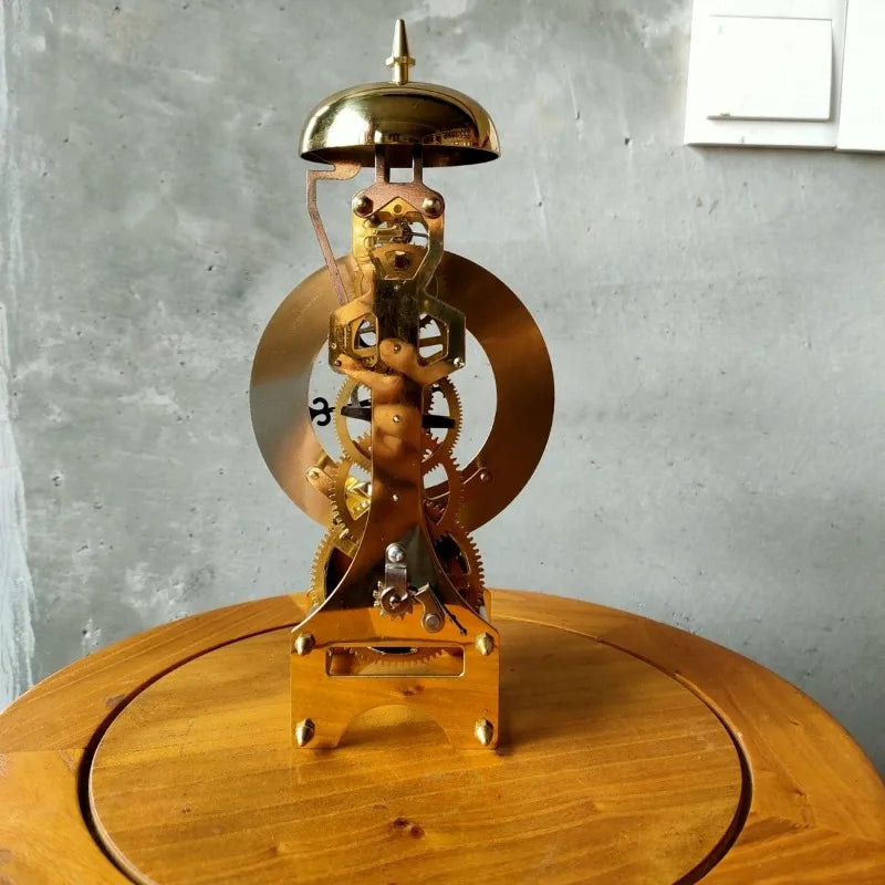 Retro Mechanical Desk Clock – Luxury Gold Metal Tabletop Clock Mechanical Desk Clock Axl