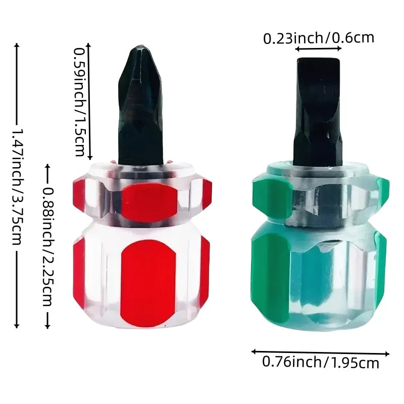 Ultra Short Mini Phillips & Flathead Screwdriver Mini Screwdriver Axl Word with a cross