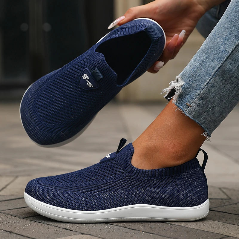 ZULIWAGN Wide Toe Barefoot Sneakers | Breathable Walking Shoes Walking Sneakers Axl Navy Blue 44