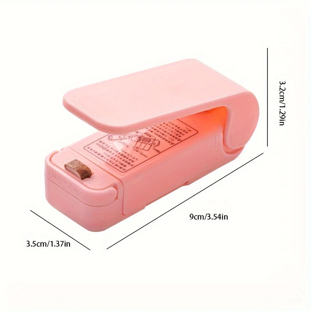 Portable Snack Bag Sealer – Vacuum Food Sealer | Keeps Food Fresh Food Bag Sealer Axl Pink No plug