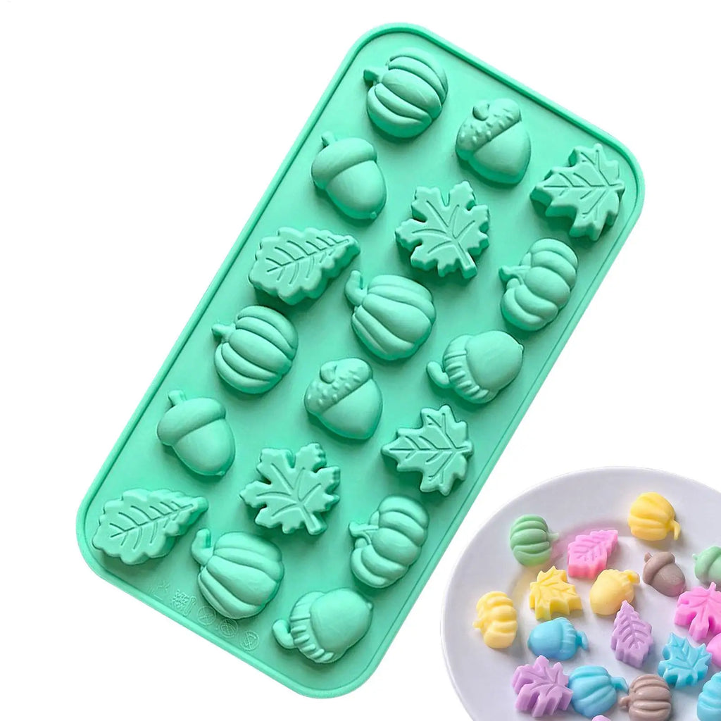 Silicone Fall Mold – 18 Cavity Maple Leaf Pumpkin Candy Mold Silicone Baking Mold Axl Default Title