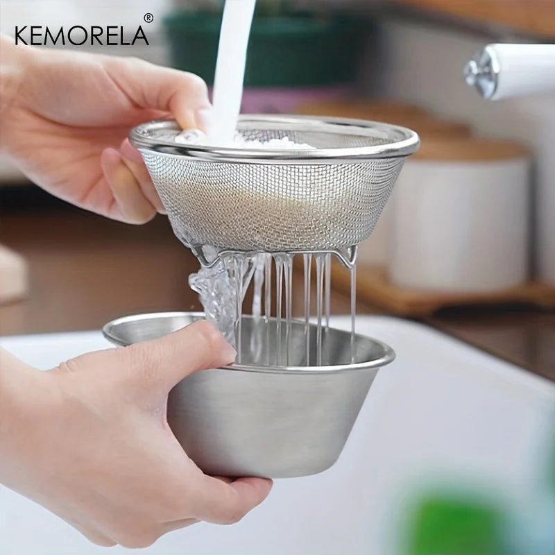 KEMORELA 2-in-1 Stainless Steel Colander & Strainer Set Colander & Strainer Axl