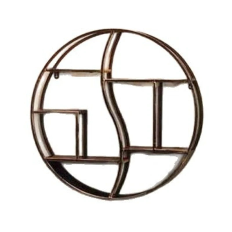 Retro Round 3-Tier Wall Storage Rack – Iron Display Shelf Wall Storage Rack Axl