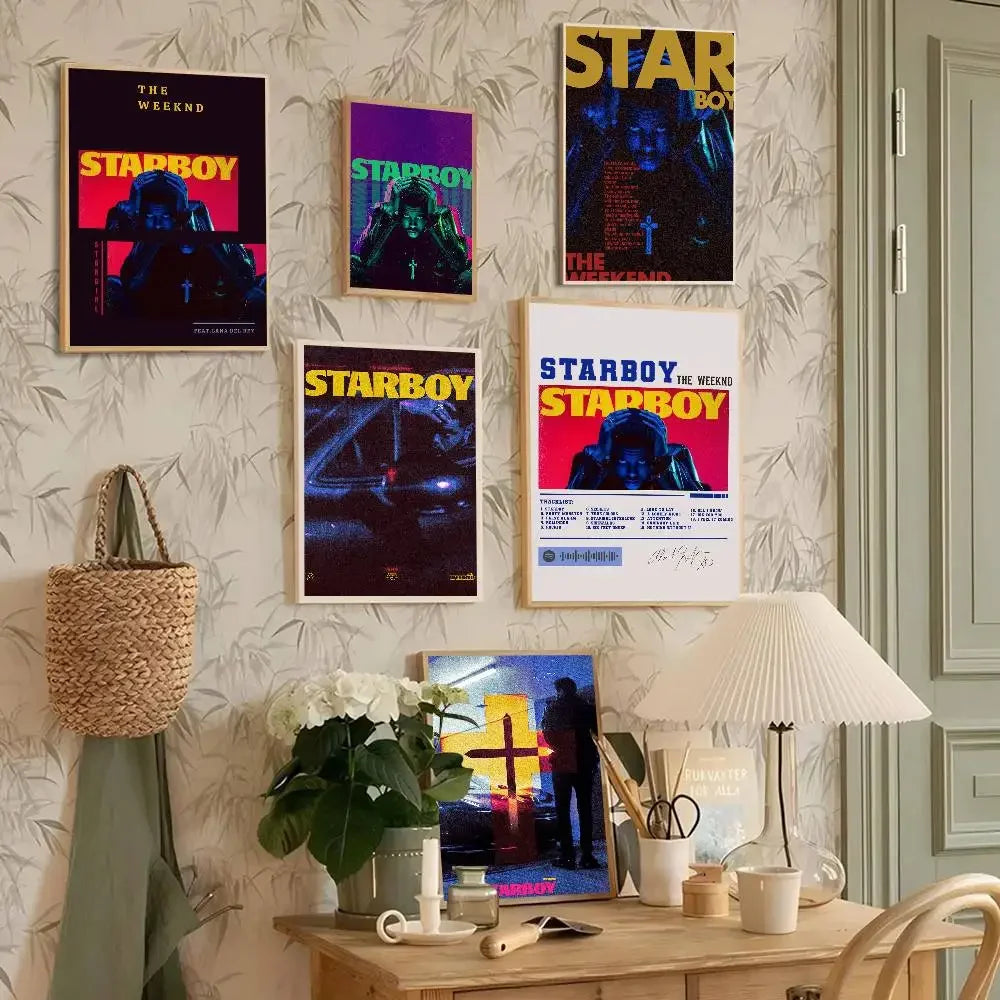 The Weeknd Starboy Self-Adhesive Wall Poster | Bar Room Decor Wall Art Poster Axl