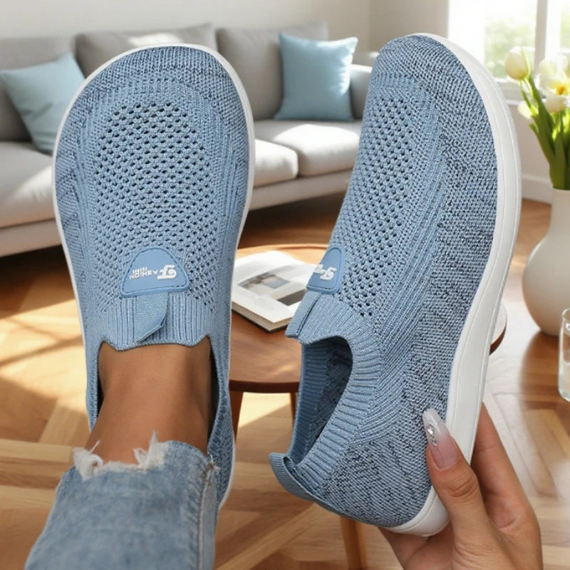 Women's Breathable Mesh Flat Sneaker Loafers | Soft Walking Shoes Women's Flat Sneakers Axl