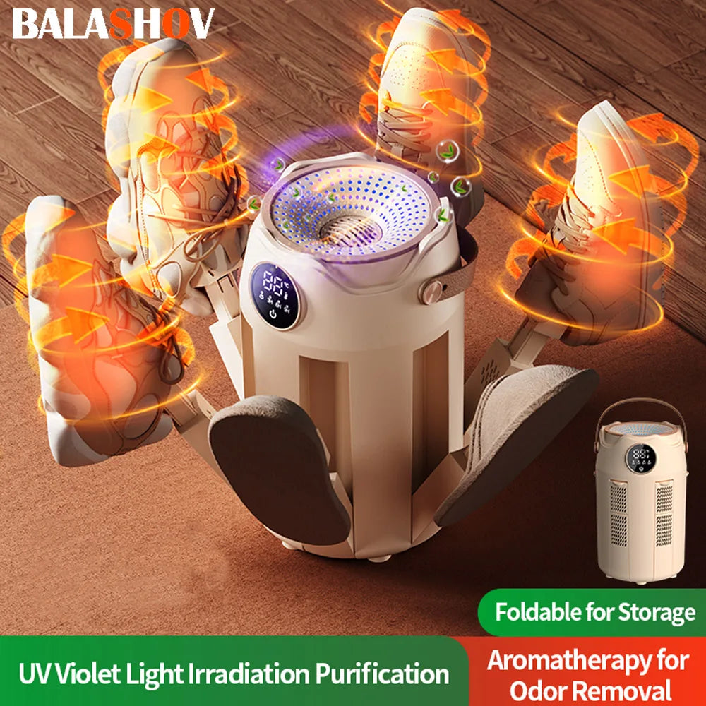 BALASHOV 150W Foldable Electric Shoe Dryer – Timed & Deodorizing Electric Shoe Dryer Axl