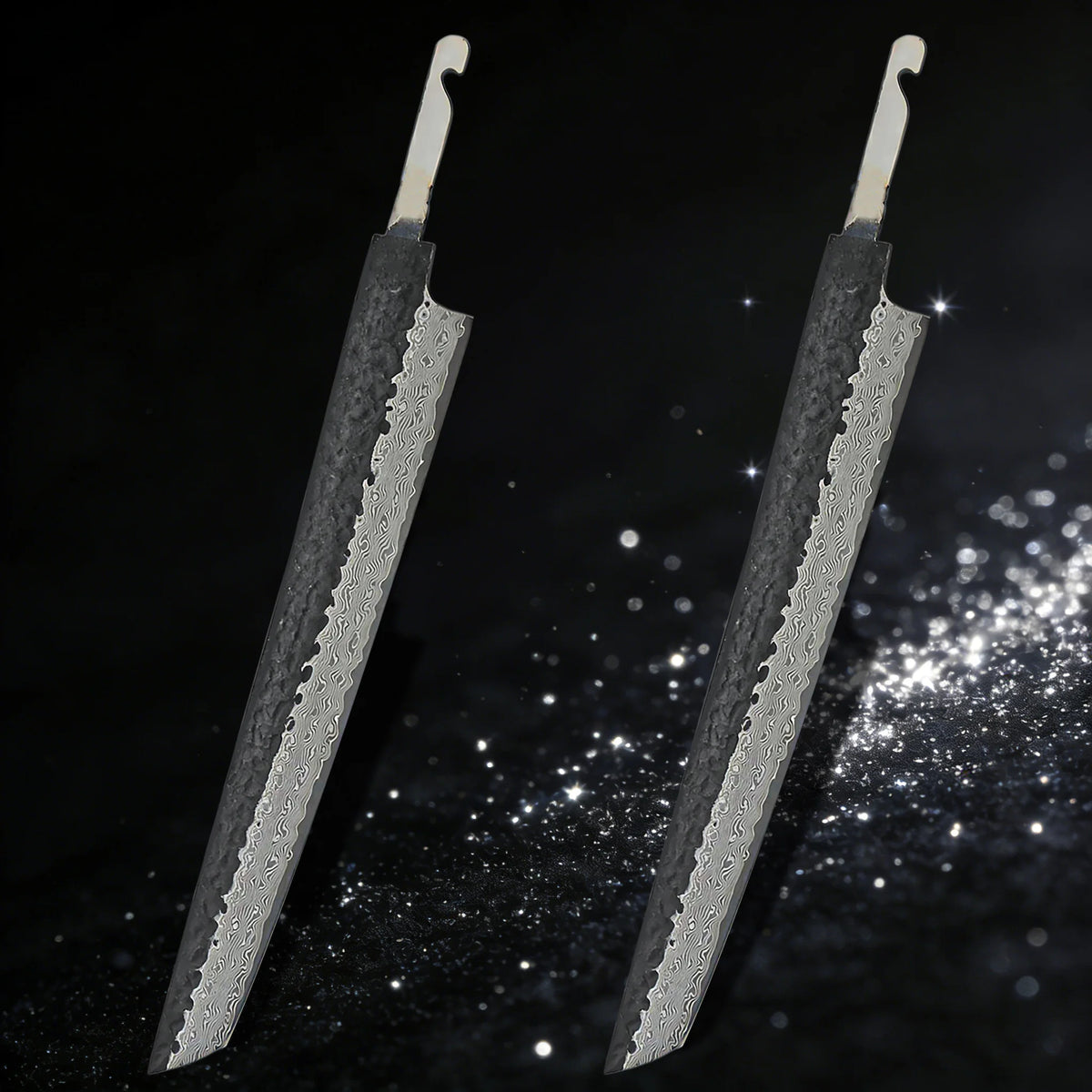 Damascus Steel Kiritsuke Knife Blade – DIY Chef Knife Making Damascus Knife Blade Axl Blade-D-2PCS