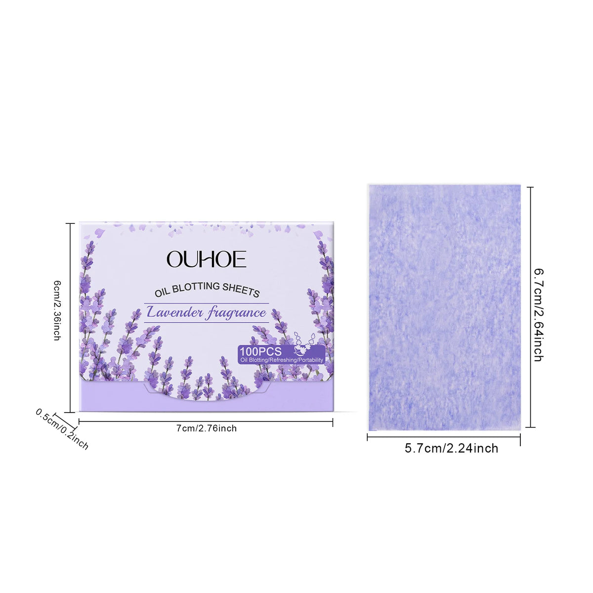 100-Pack Facial Oil Blotting Sheets – Matte Skin Control Facial Blotting Sheets Axl Lavender Fragrance 12g