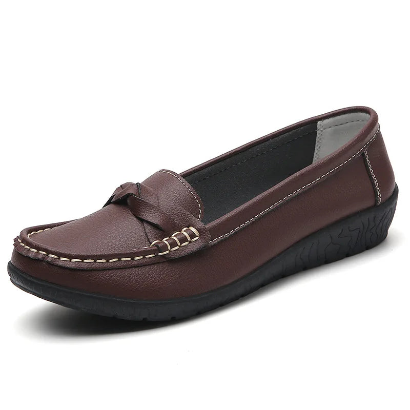 Women's Soft Sole Loafers – Lightweight Casual Flat Shoes Women's Flat Loafers Axl 36 Brown