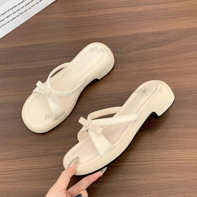 Women's Butterfly-Knot Peep-Toe Block Heel Sandals – Summer Women's Block Heel Sandals Axl