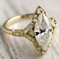 Huitan Gold Marquise CZ Wedding Ring for Women | Sizes 5–14 Fashion Ring Axl A157 8