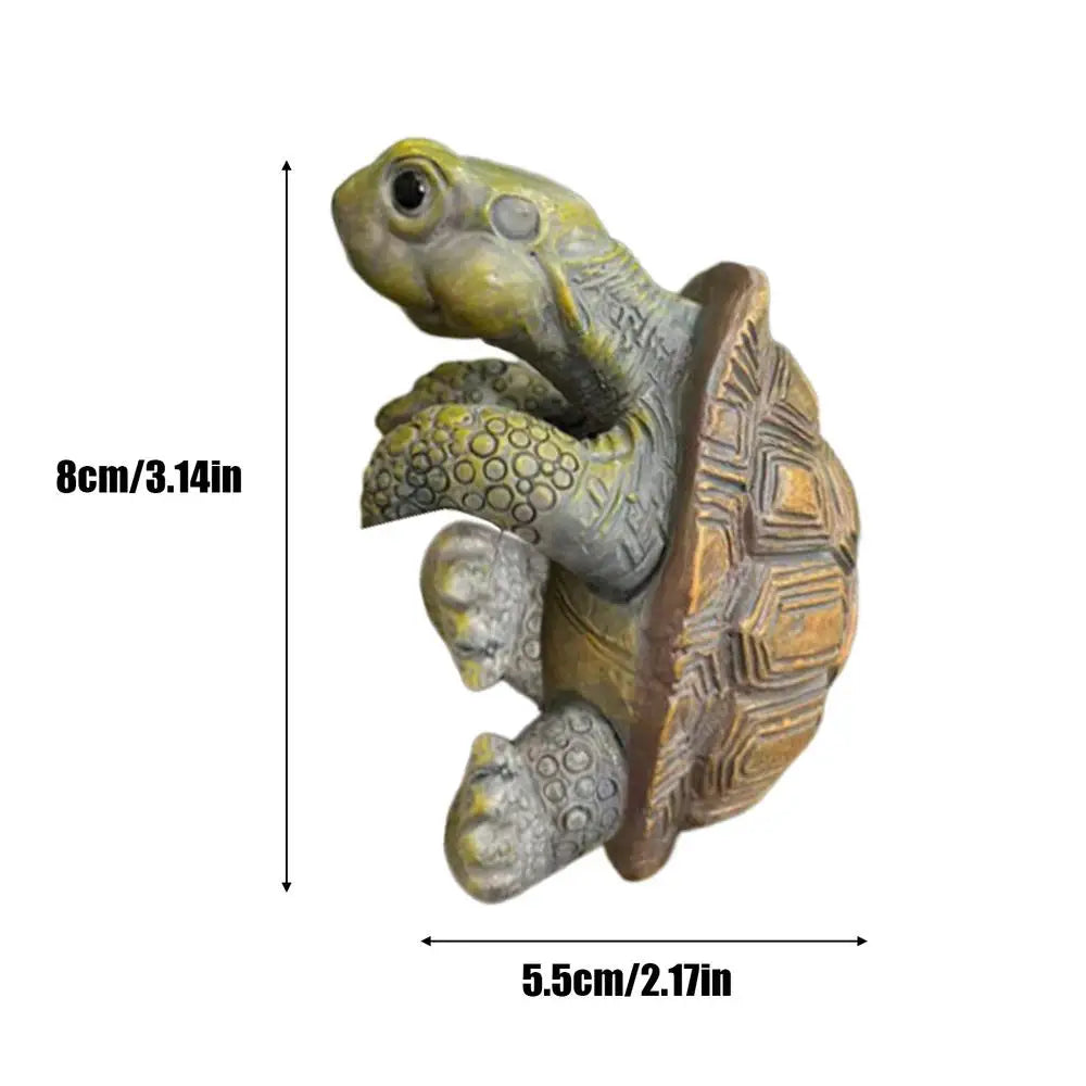 Resin Climbing Turtle Statue | Garden Plant Pot Hugger Décor Garden Statue Axl As picture