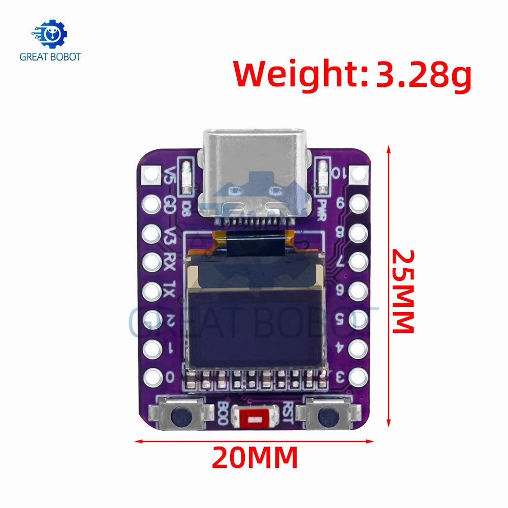 Mini ESP32-C3 Dev Board – Wi-Fi, Bluetooth & OLED Display Microcontroller Dev Board Axl