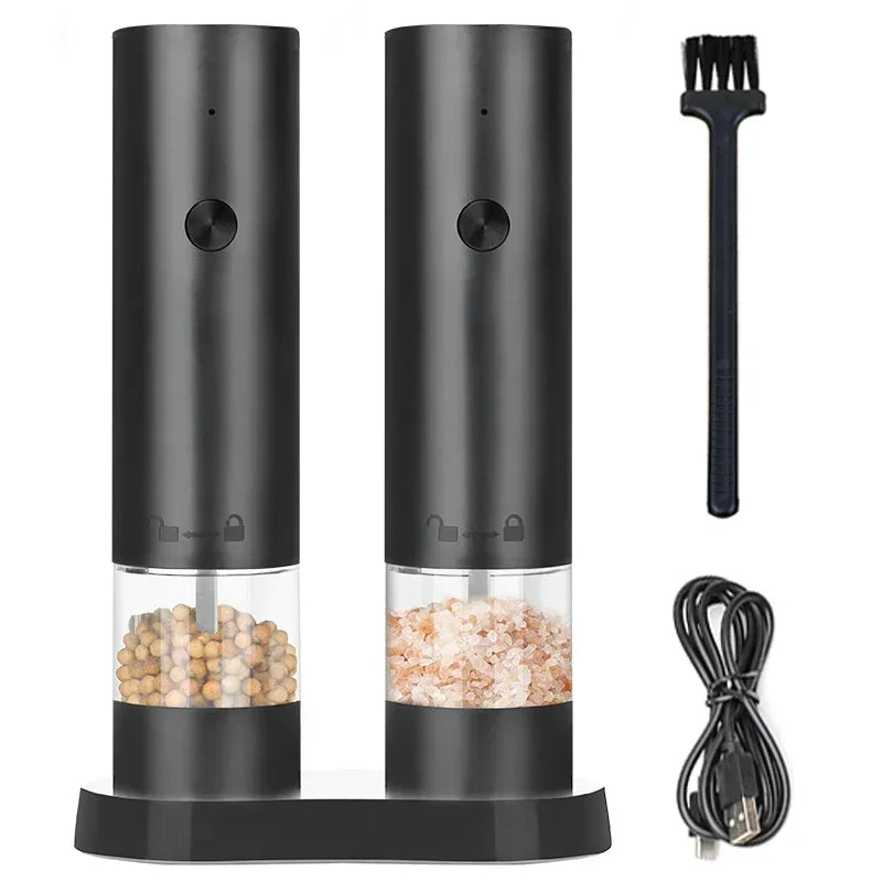 USB Rechargeable Electric Salt & Pepper Grinder | Adjustable Mill Electric Spice Grinder Axl USB Style 2pcs