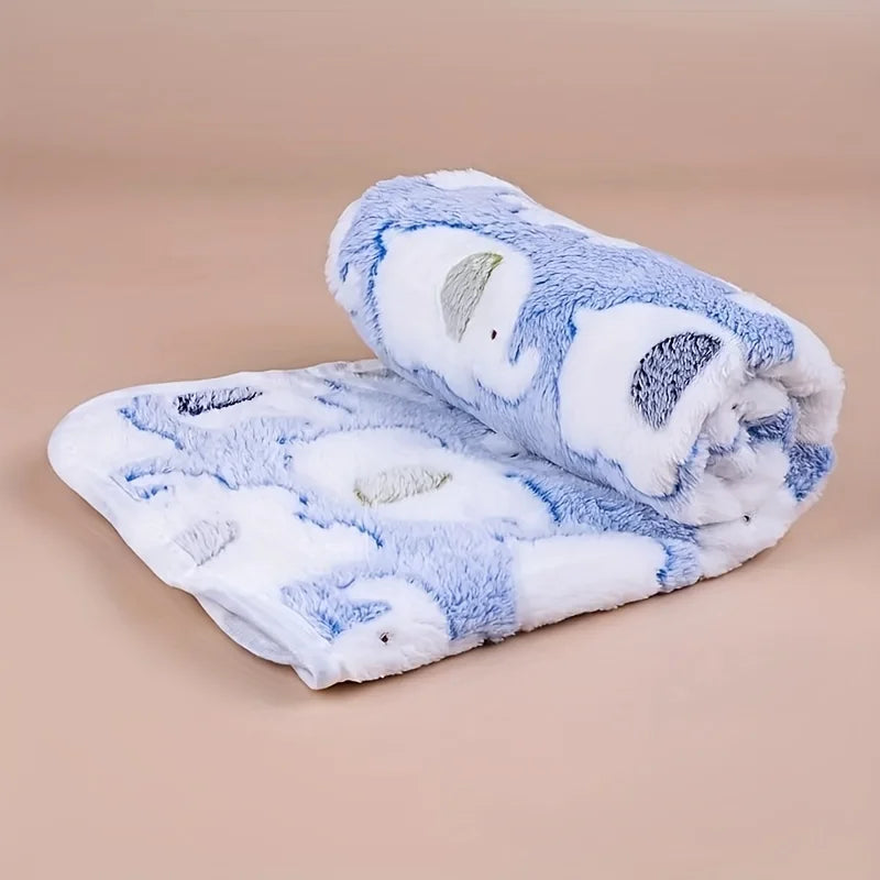 Soft Flannel Pet Blanket for Dogs & Cats | Cartoon Christmas Throw Pet Throw Blanket Axl