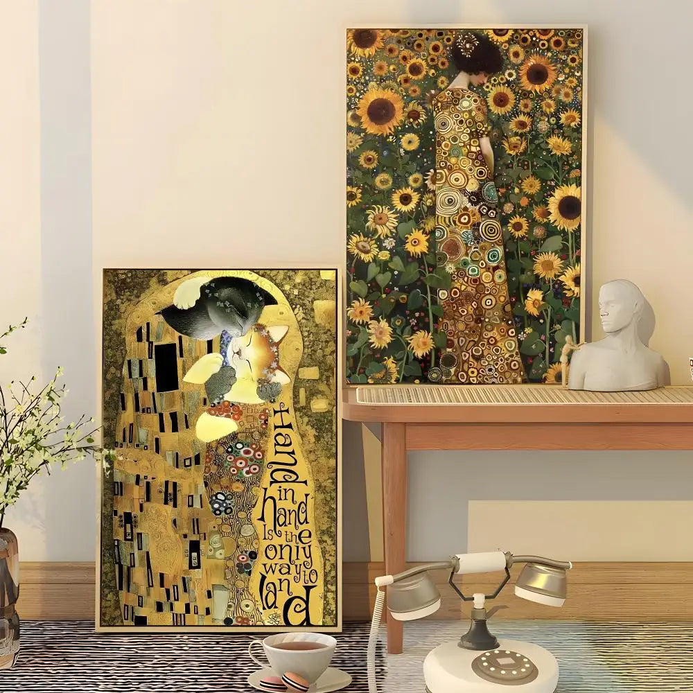 Gustav Klimt HD Waterproof Wall Poster Stickers | Home Décor Wall Art Sticker Axl