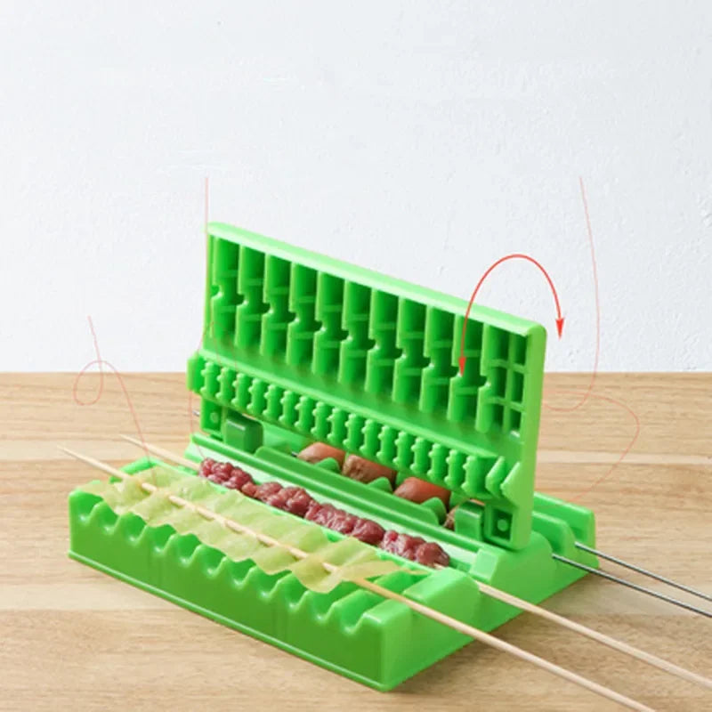 BBQ Kebab Maker Box – 3-in-1 Skewer Stringer for Meat & Veg BBQ Skewer Maker Axl