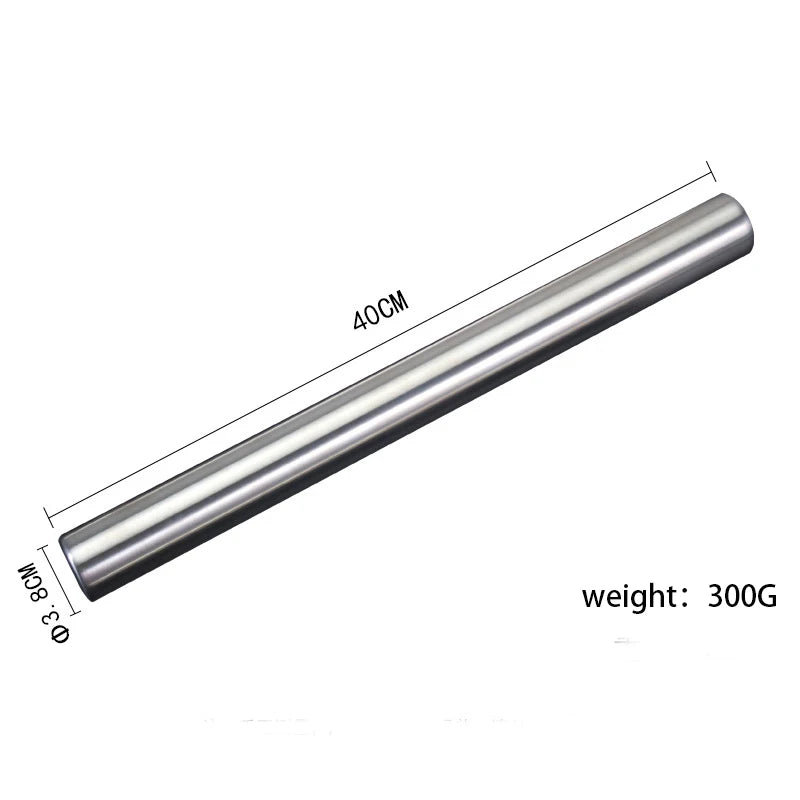 40cm Stainless Steel French Rolling Pin – Dishwasher Safe French Rolling Pin Axl 304 stainless steel 40cm