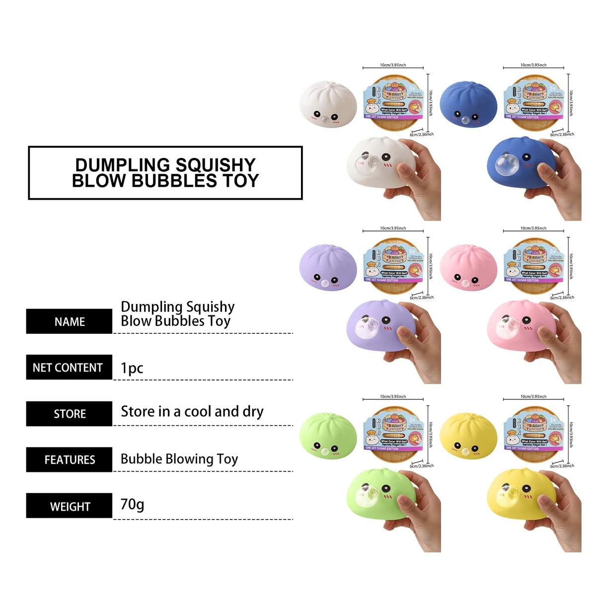 Dumpling Squishy Bubble Blowing Fidget Toy – Sensory Squeeze Sensory Squeeze Toy Axl