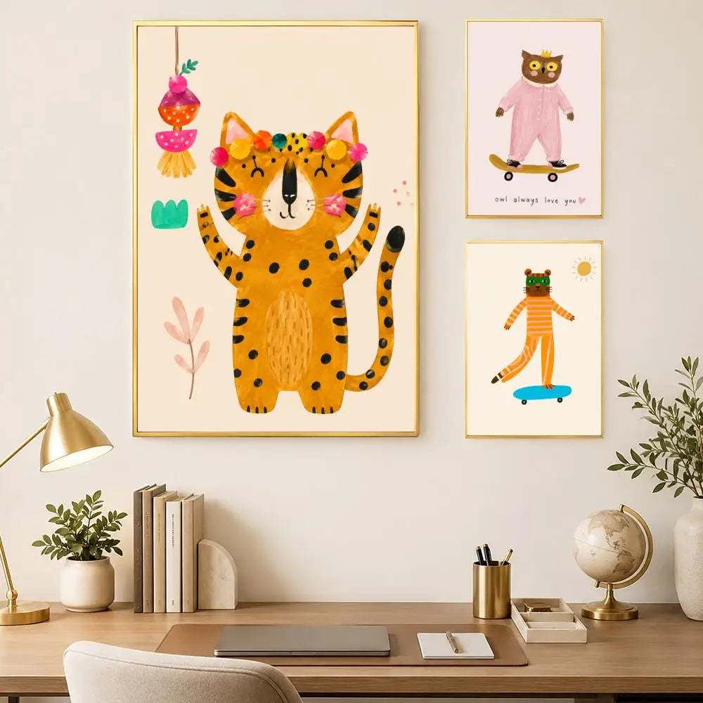 Nordic Animal Print Self-Stick Wall Art Poster | Waterproof Wall Art Poster Axl