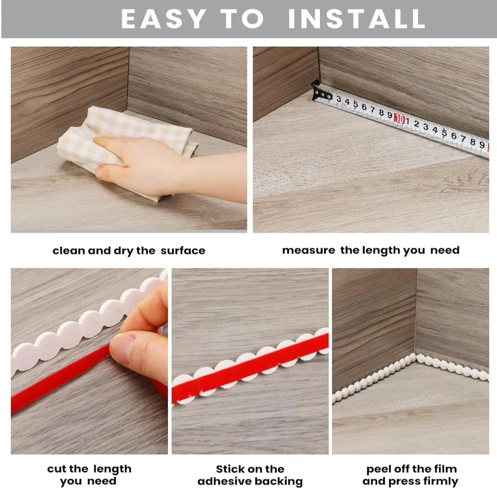Self-Adhesive Flexible PVC Wall Molding Trim Strip – 3M Paintable Wall Molding Trim Axl