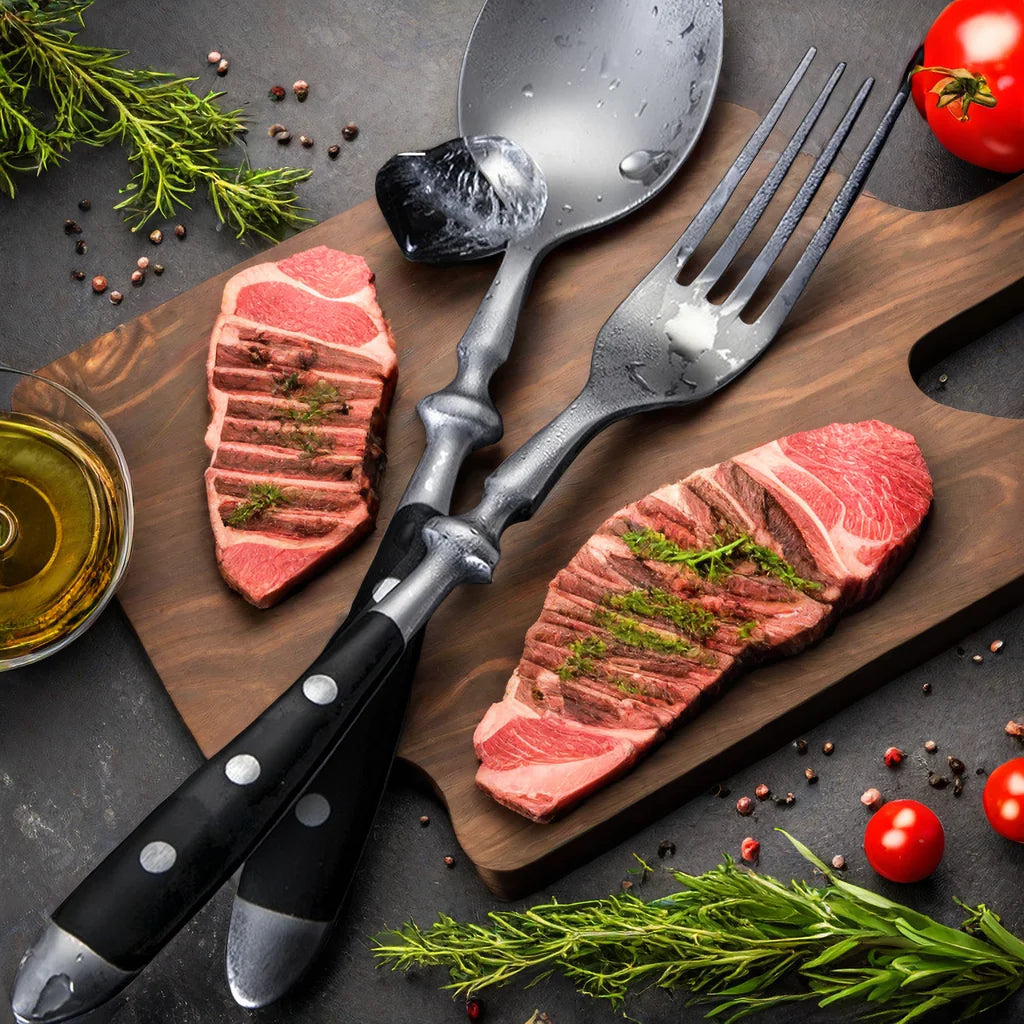 Elegant Stainless Steel Cutlery Set – Fork, Spoon & Steak Knife Cutlery Dinnerware Set Axl