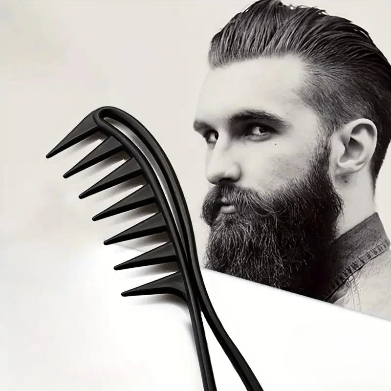 Wide-Tooth Scalp Massage Comb – Men's Black Plastic Hair Comb Hair Comb Axl