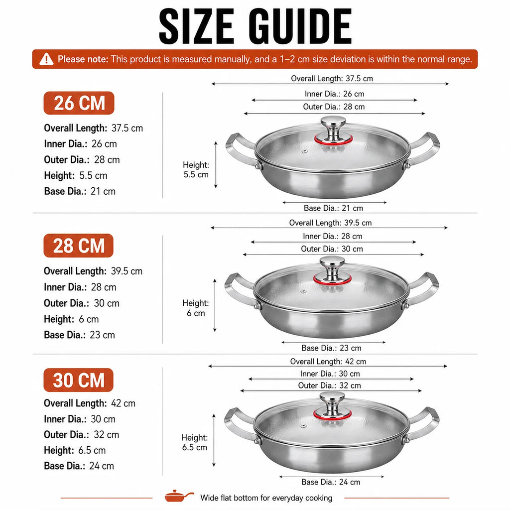 Tri-Ply Hammered Stainless Steel Skillet with Glass Lid Stainless Steel Skillet Axl