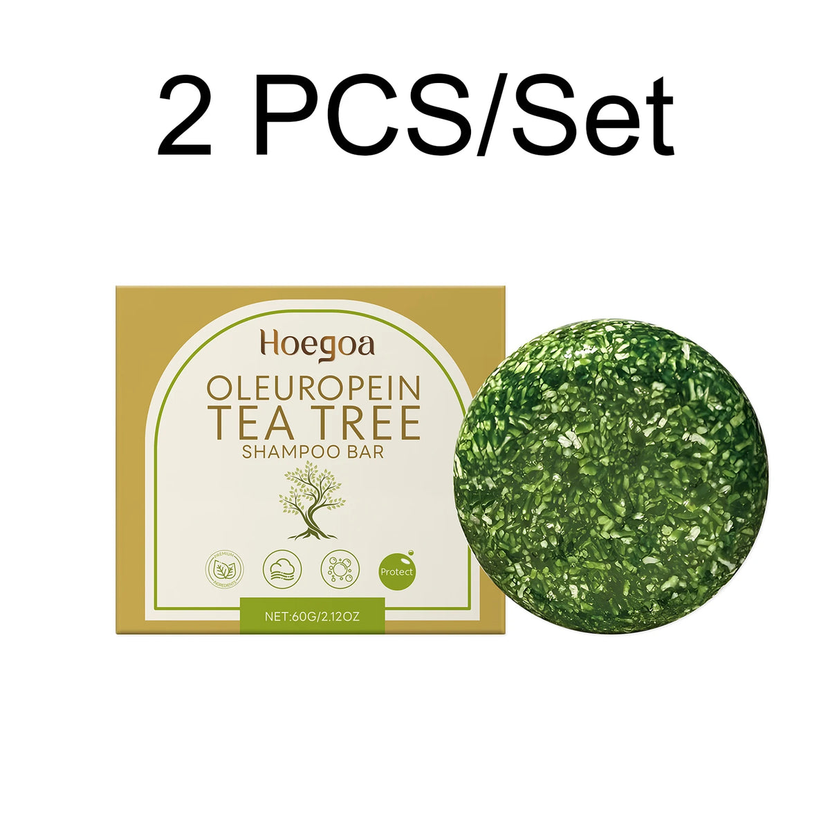 Tea Tree Shampoo Bar – Oil Control & Scalp Cleanse 60g Solid Shampoo Bar Axl 2 PCS