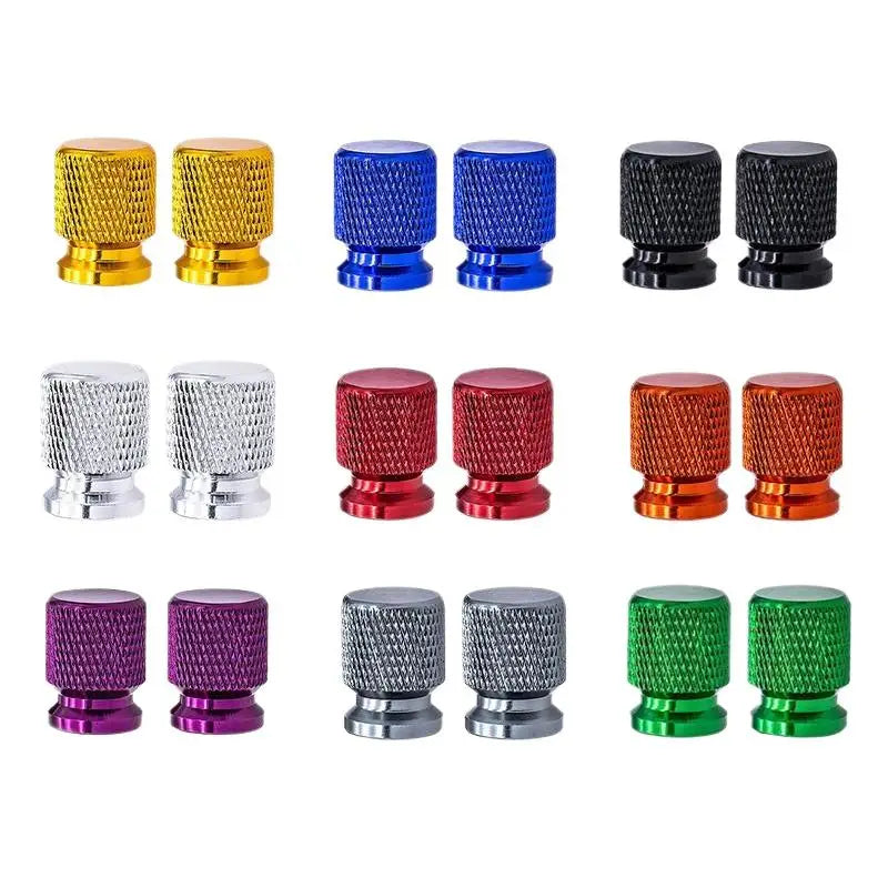 Anodized Aluminum Tire Valve Stem Caps – 2 Pack Universal Valve Stem Caps Axl