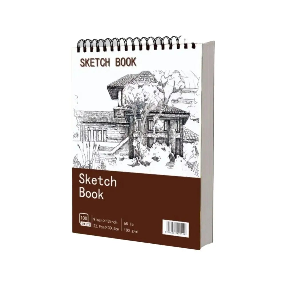 100-Sheet A4 Coil Sketchbook – 100gsm Thick Perforated Drawing Pad Spiral Sketchbook Axl