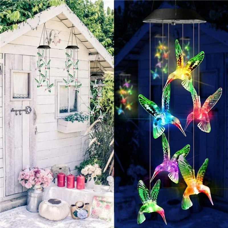 Solar LED Wind Chime Color Changing Crystal Ball Garden Light Solar Garden Light Axl