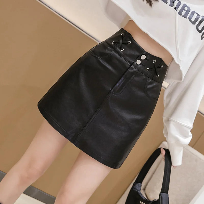 Women's High Waist PU Leather Shorts – Slim Fit S–2XL Faux Leather Shorts Axl